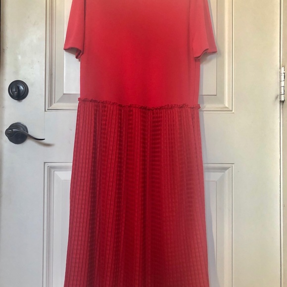 Zara Red Midi Dress Medium - Picture 8 of 9